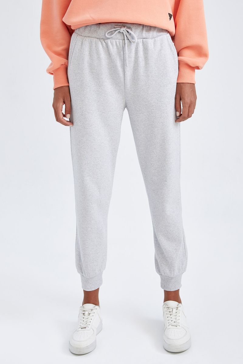 Woman - Standart Fit Trousers-Grey