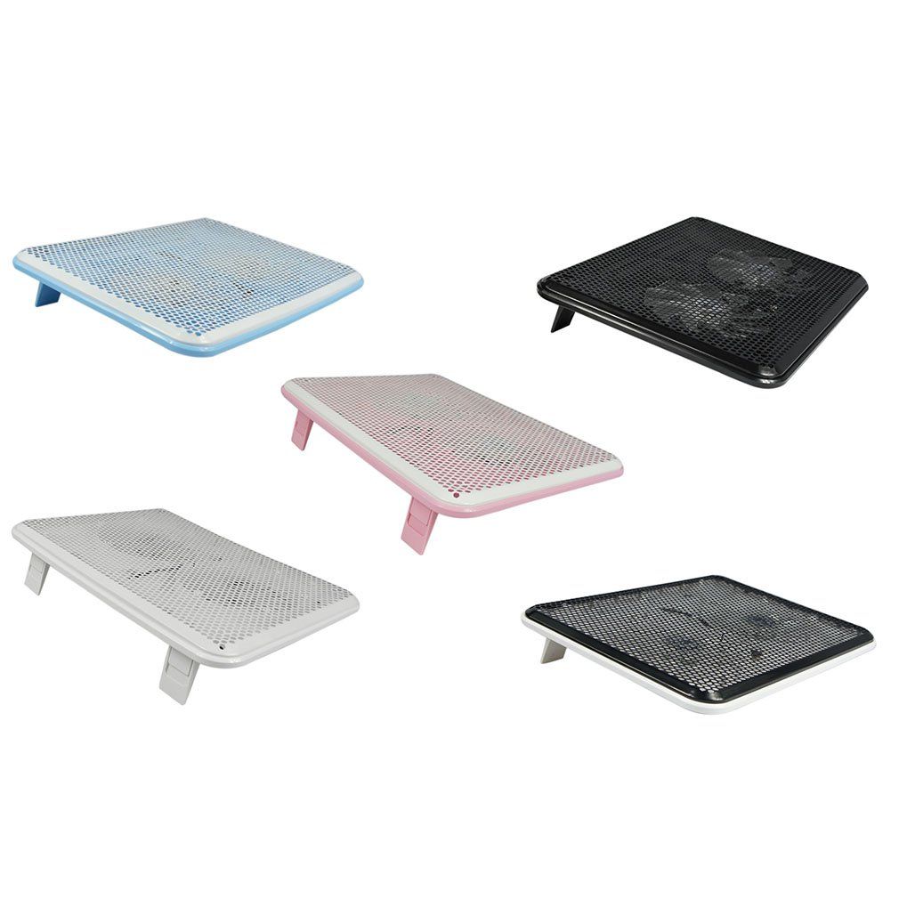Blue Led Dual Fans Usb Port Cooling Stand Pad Cooler For