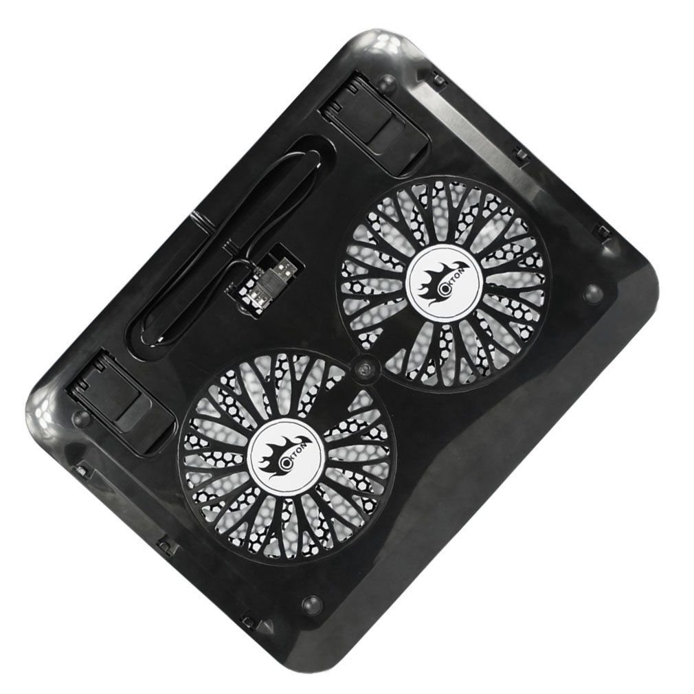 Blue Led Dual Fans Usb Port Cooling Stand Pad Cooler For