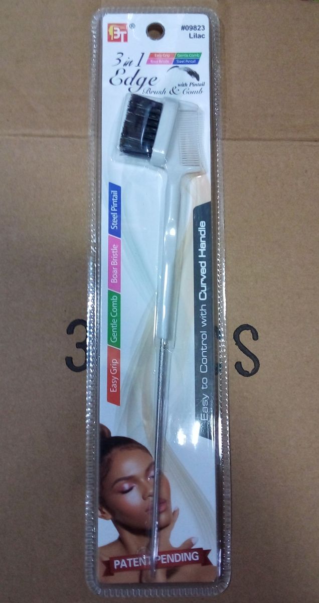 3-in-1 EDGE BRUSH, COMB AND PIN TAIL