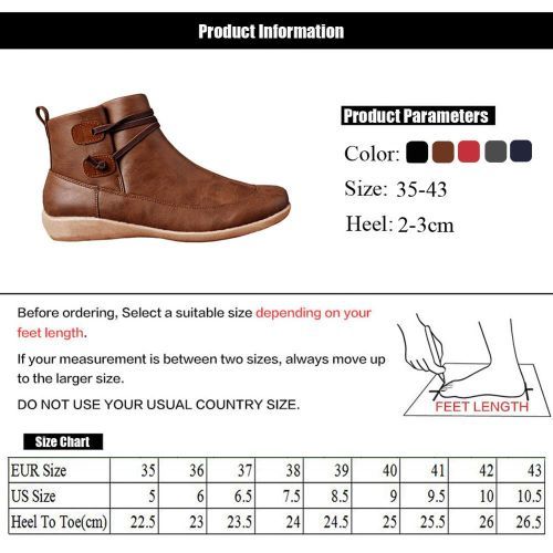 Women Pu Leather Ankle Boots