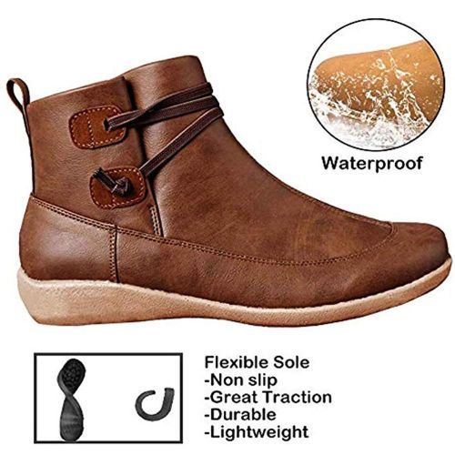 Women Pu Leather Ankle Boots