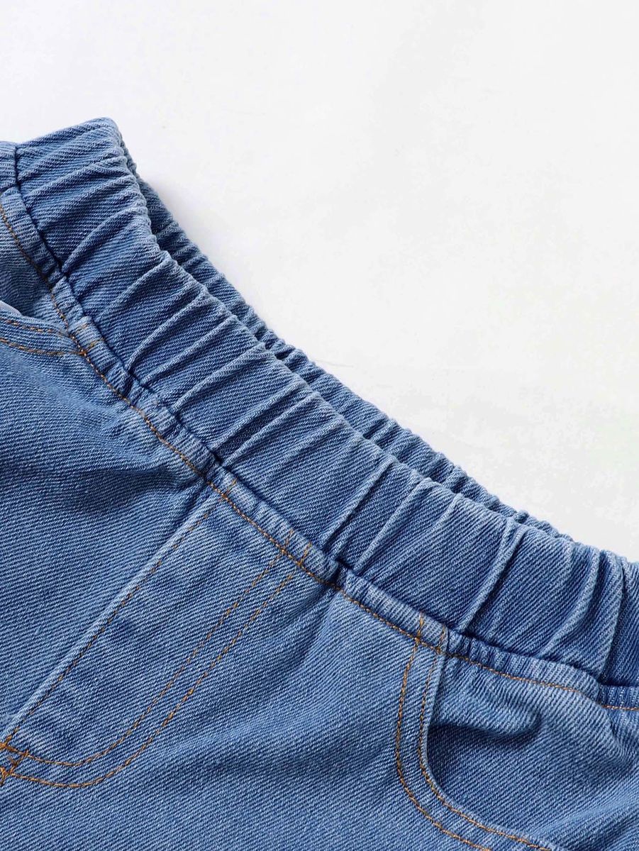 4-7 Years Kid Boy Green Polo T-shirt+ Denim Shorts Jeans