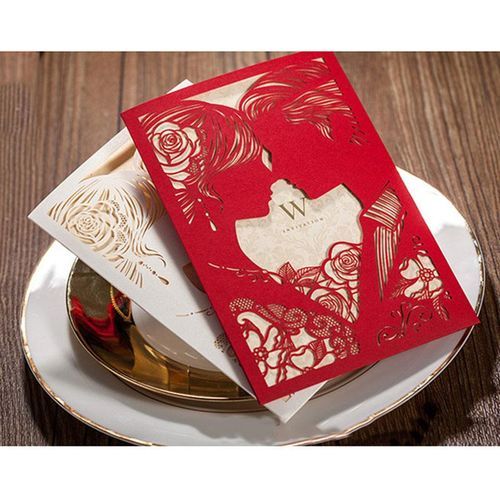 1 Pcs Romantic Laser Cut Hollow Wedding Party Invitation