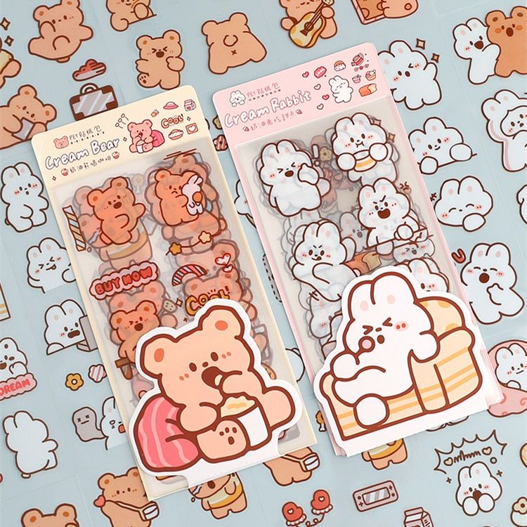 10 Sheets PET Waterproof Durable Cute Cartoon Animal