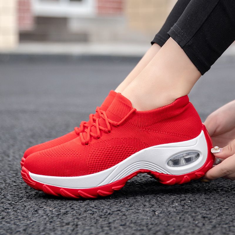 Big Size Women Sneaker Female Walking Shoes-Red