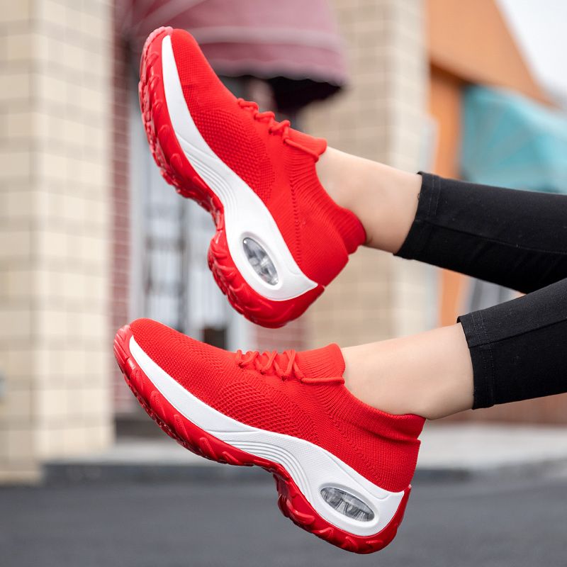 Big Size Women Sneaker Female Walking Shoes-Red