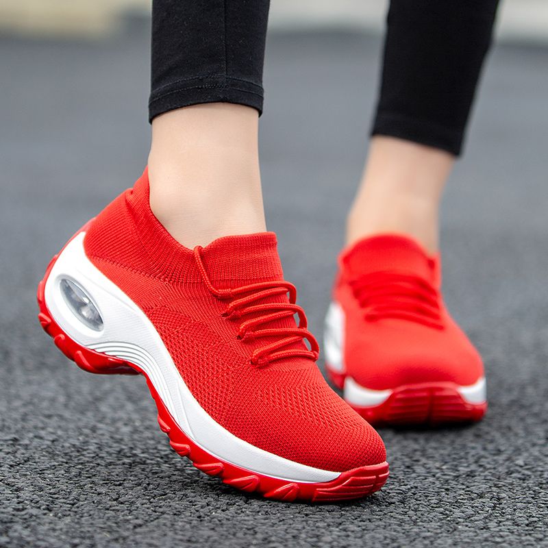 Big Size Women Sneaker Female Walking Shoes-Red