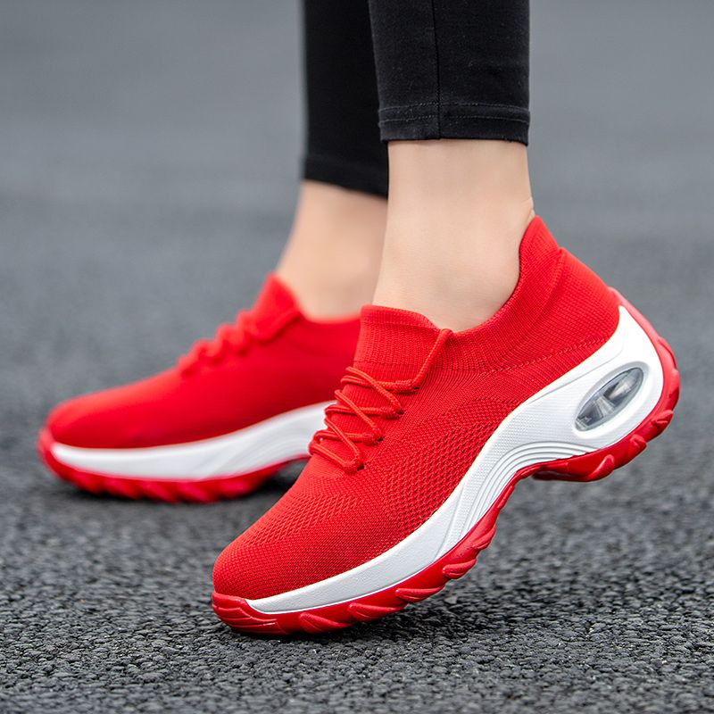 Big Size Women Sneaker Female Walking Shoes-Red