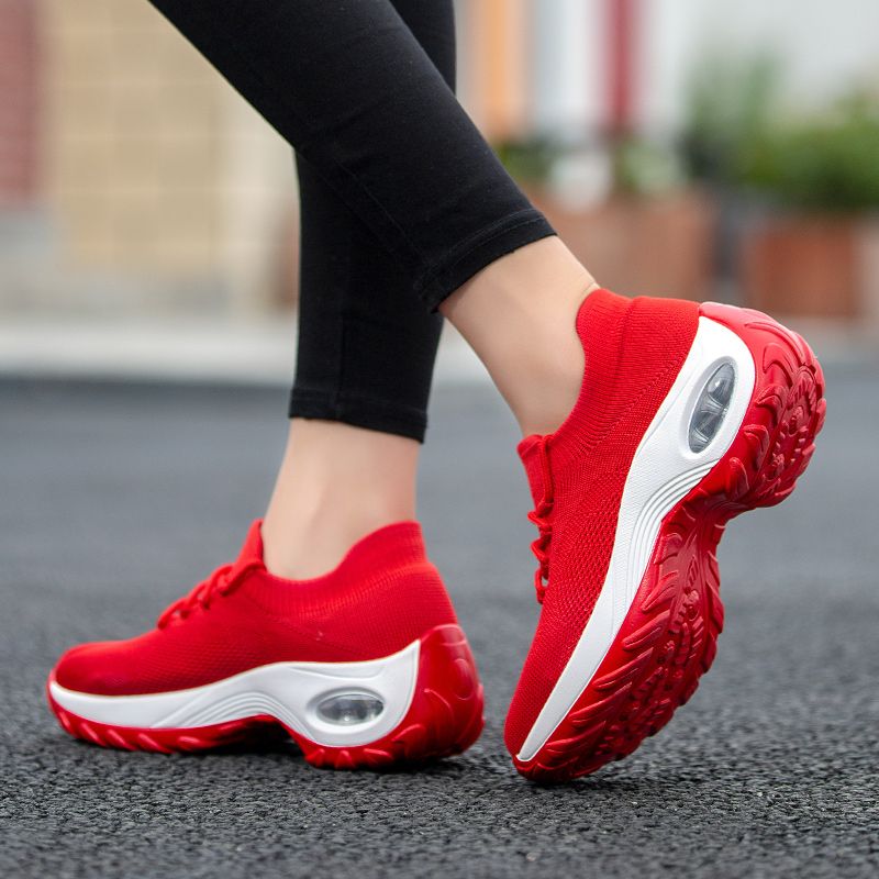 Big Size Women Sneaker Female Walking Shoes-Red