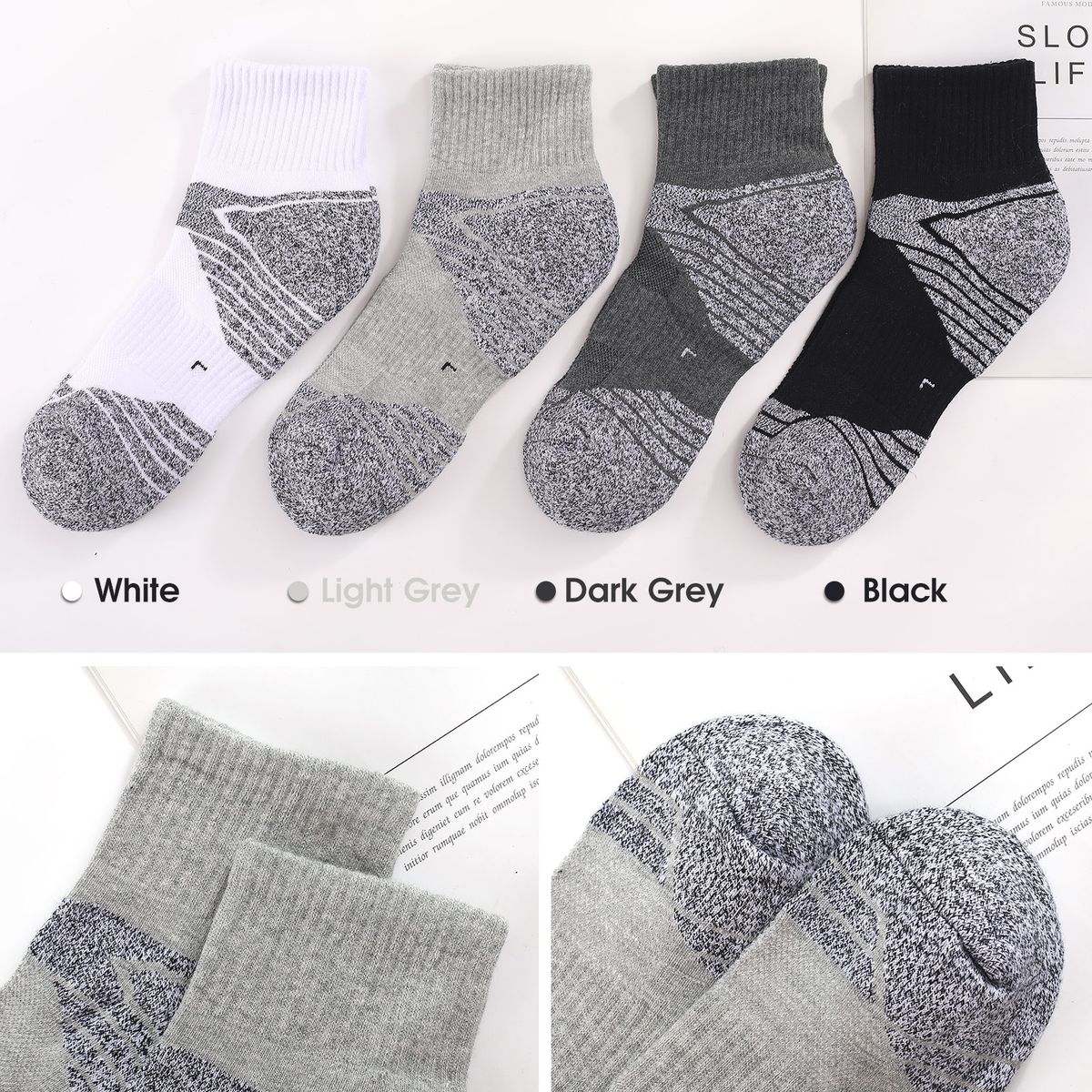 Men 3 Pairs Athletic Cotton Socks Outdoor Sports Casual