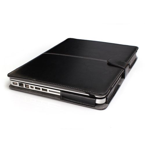 15" Pro With CD-ROM Case, One-piece Design Soft PU Leather Cover For 2008-2012 Macbook Pro 15.4 Inch, Black