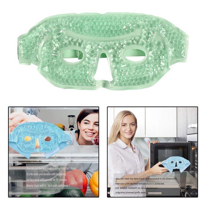 Ice / Eye Mask Heated Warm Cooling Reusable For Allergies, Green