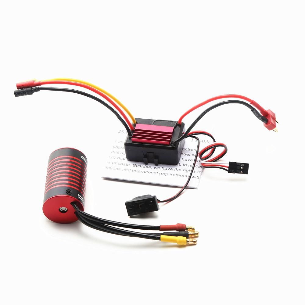 GTSKYTENRC Waterproof 2845 Brushless Motor 5900KV & 35A Brushless ESC Replacement for F19A 1/10  HPI Trax4 HSP 1/12 Remote Control Car