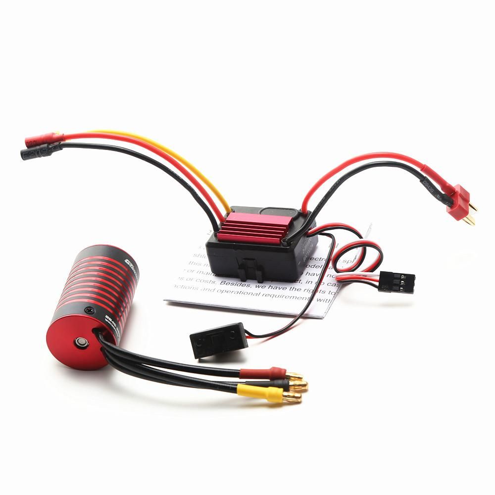 GTSKYTENRC Waterproof 2845 Brushless Motor 5900KV & 35A Brushless ESC Replacement for F19A 1/10  HPI Trax4 HSP 1/12 Remote Control Car