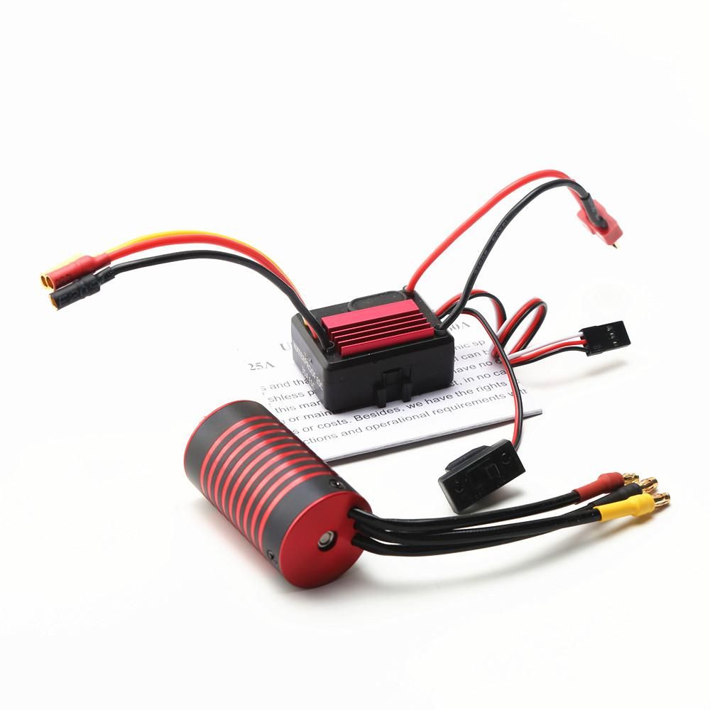 GTSKYTENRC Waterproof 2845 Brushless Motor 5900KV & 35A Brushless ESC Replacement for F19A 1/10  HPI Trax4 HSP 1/12 Remote Control Car