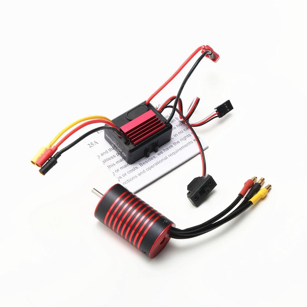 GTSKYTENRC Waterproof 2845 Brushless Motor 5900KV & 35A Brushless ESC Replacement for F19A 1/10  HPI Trax4 HSP 1/12 Remote Control Car