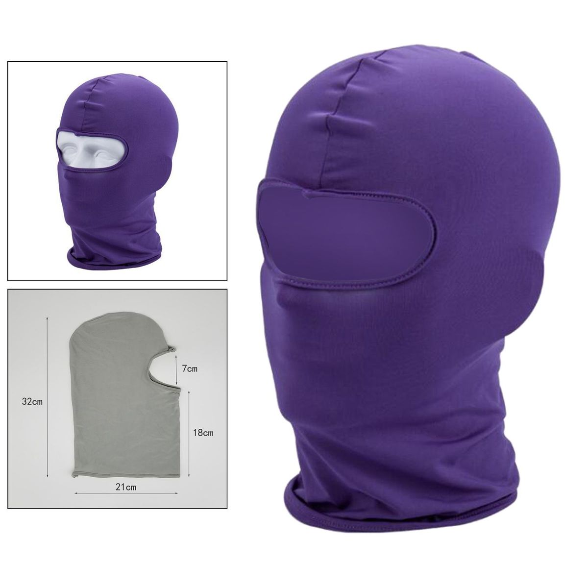 Face Mask Sun Shield Hood Neck Gaiter Balaclava Bandana Purple Purple