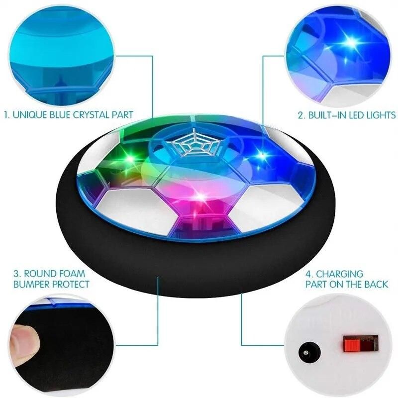 19cm Suspension Football Toy Flashing LED Light Hover Soccer Indoor Outdoor Fun Sports Games Electric Air Power Ball Kids Toys