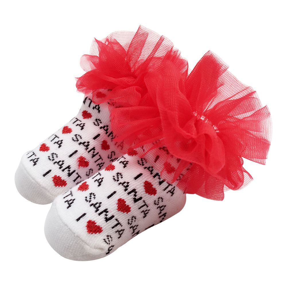 Cute Socks For Baby Girls Santa Letters Pattern Infant Socks