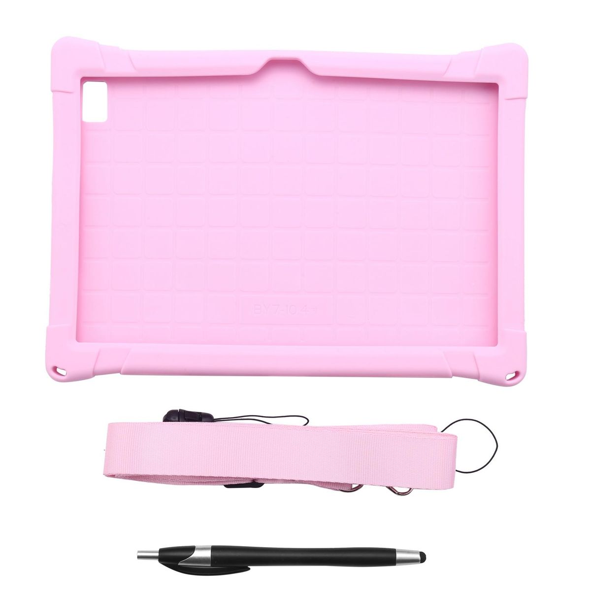 Case Cover for Teclast P20HD 10.1 Inch Tablet PC Stand Anti-drop Protection Silicone Case with Lanyard Pink