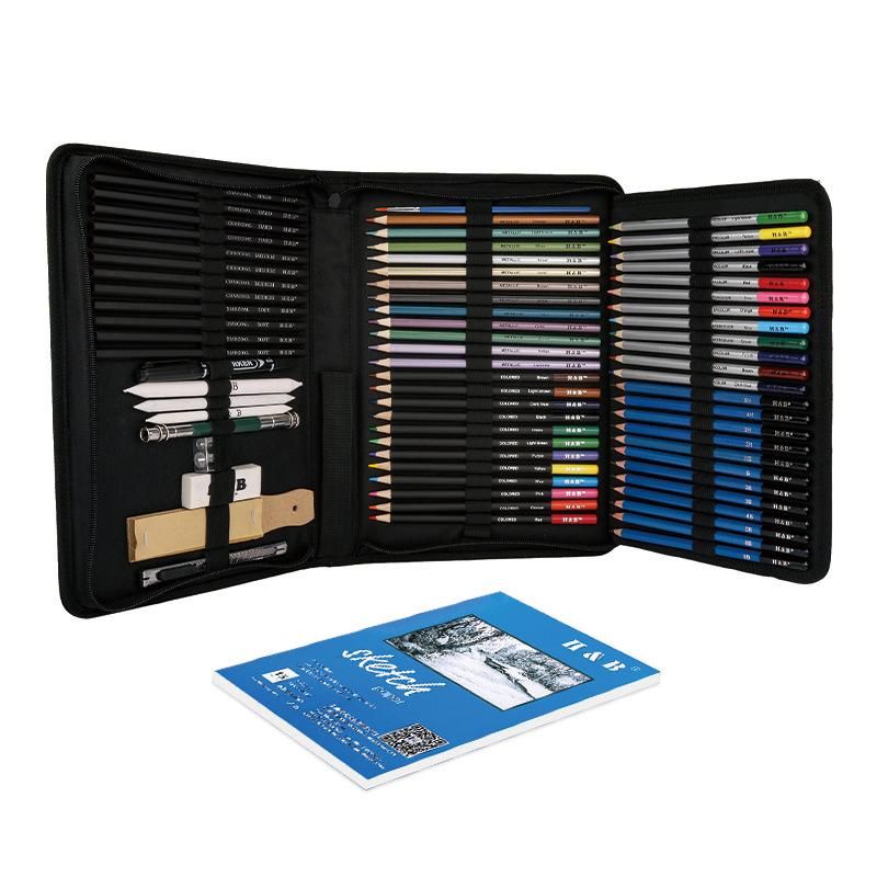 71 Pieces Sketch Colored Pencil Set Water Soluble Metal Color Lead Professional Art Painting Stationery Pencil