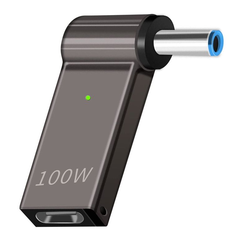 USB Type C Female To 4.5 X 3.0Mm Jack Plug Laptop Charging Adapter 100W PD Power Charger Connector Tip for HP