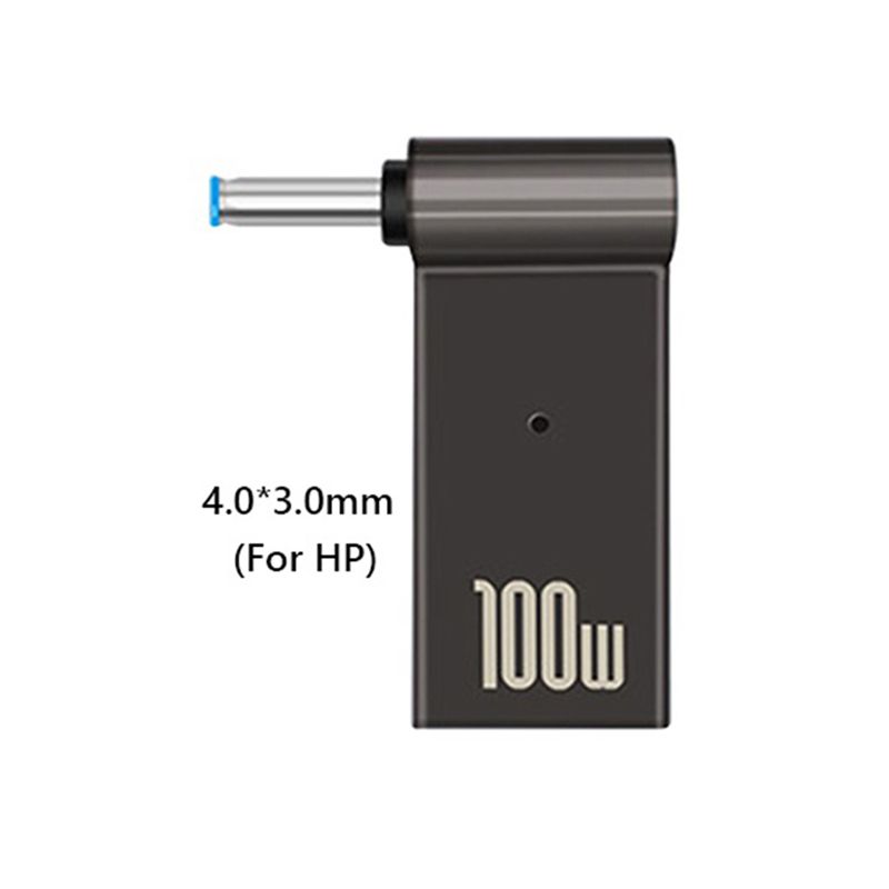 USB Type C Female To 4.5 X 3.0Mm Jack Plug Laptop Charging Adapter 100W PD Power Charger Connector Tip for HP