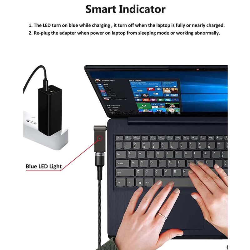 USB Type C Female To 4.5 X 3.0Mm Jack Plug Laptop Charging Adapter 100W PD Power Charger Connector Tip for HP