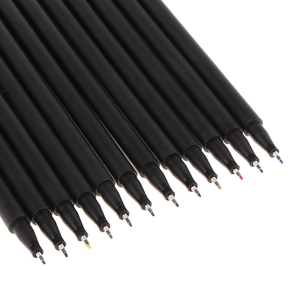 12Pcs Fineliners Water Based  Pens Children Drwaing Diary