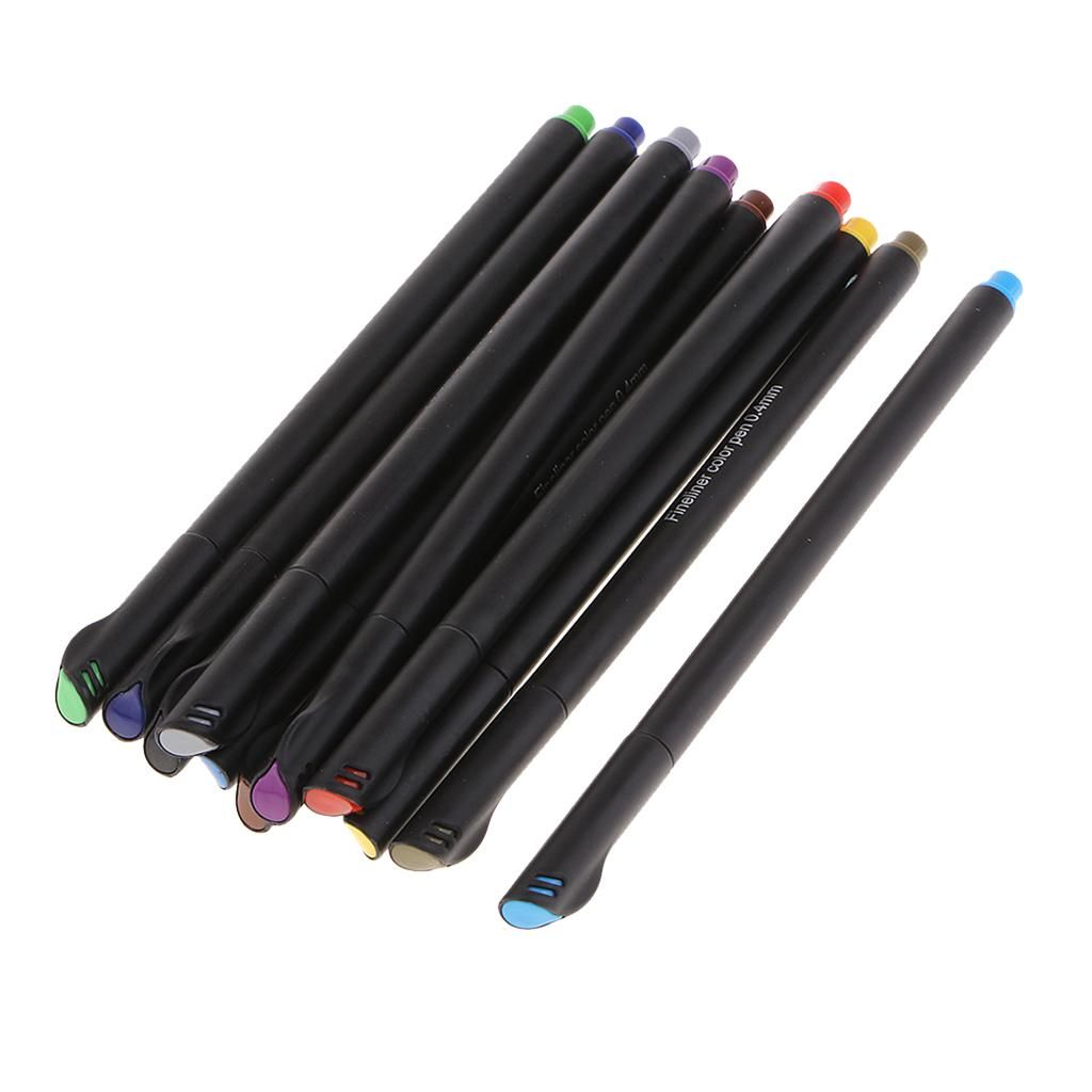 12Pcs Fineliners Water Based  Pens Children Drwaing Diary