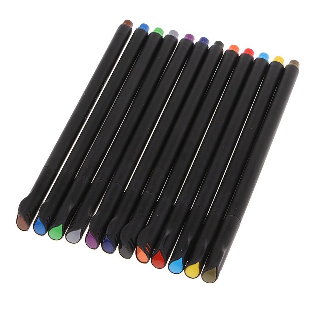 12Pcs Fineliners Water Based  Pens Children Drwaing Diary