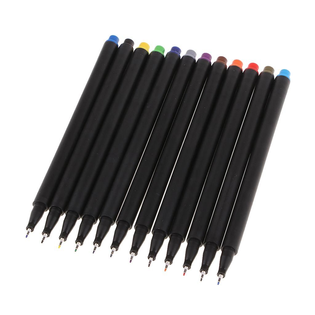 12Pcs Fineliners Water Based  Pens Children Drwaing Diary