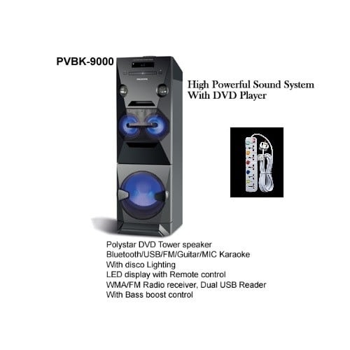 Powerful Hifi Tower Speaker Pv-bk9000 + Free Extension