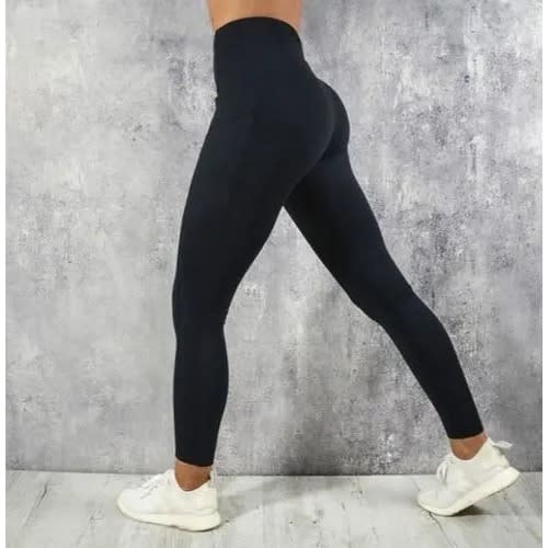 Plain Stretchy Leggings - Black