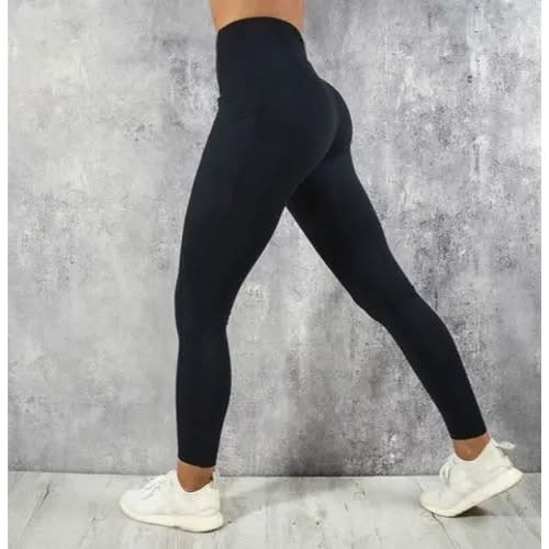 Plain Stretchy Leggings - Black