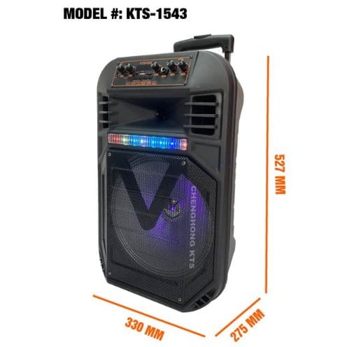 Amaz Bluetooth Outdoor  Portable Wireless Karaoke Bass  - Black - 12"inches