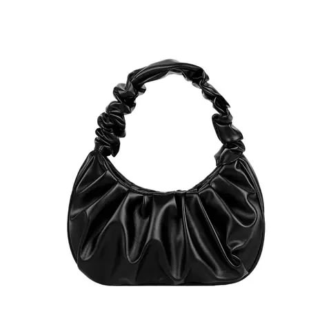 Fold Underarm Shoulder Handbag - Black
