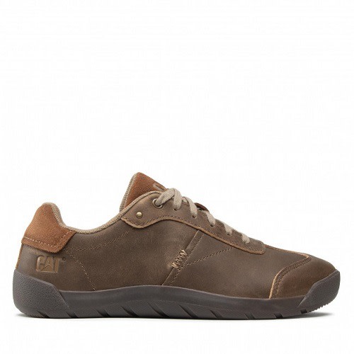 Cat Decisive Black Casual Leather Work Shoe - Brown