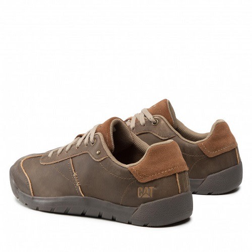 Cat Decisive Black Casual Leather Work Shoe - Brown