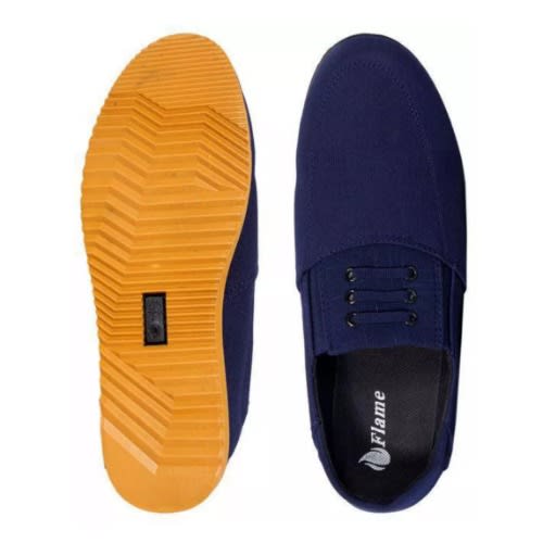Flames Slip-on Men's Sneakers - Blue