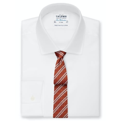 Slim Orange Double Stripe Silk Tie