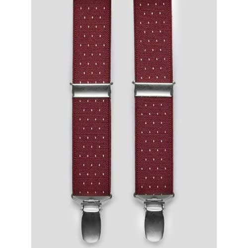 Men's Dotted Suspender  - Wine