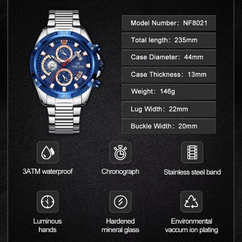 Men Watch - Blue Dial