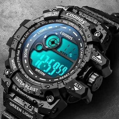 Coobos Waterproof  Men's Electronic Watch inc - Black