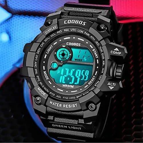 Coobos Waterproof  Men's Electronic Watch inc - Black