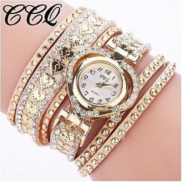 Women's Studded Watch With Love Bracelet Band
