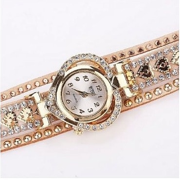 Women's Studded Watch With Love Bracelet Band