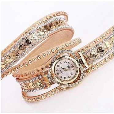 Women's Studded Watch With Love Bracelet Band