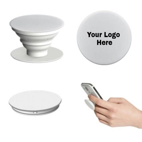 Combo Pop Socket And Pop Clip Expanding Stand And Grip Mount - White